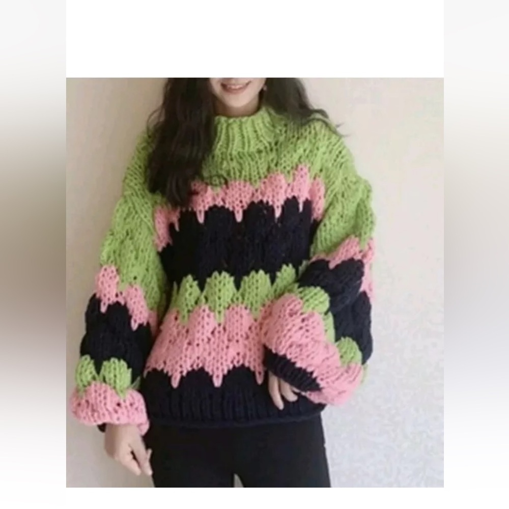 Anthropologie Lucy & Dity Chunky Cable Pullover sweater